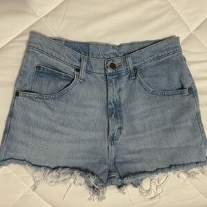Vintage Wrangler Blue Jean Distressed CutOff Dukes Short y2k 90s Western